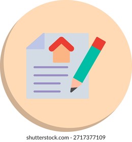 Ícone de Estilo de Círculo Plano do Contrato