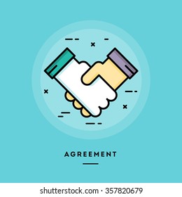 Agreement, flat design thin line banner, usage for e-mail newsletters, web banners, headers, blog posts, print and more