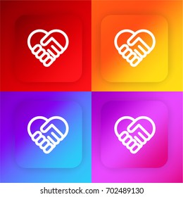 Agreement four color gradient app icon set