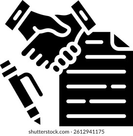 Agreement Glyph Icon Vector Design
