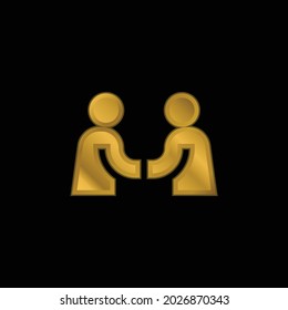 Agreement gold plated metalic icon or logo vector