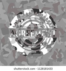 Agreement grey camouflaged emblem