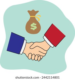 Agreement, handshake, greeting, businessmen greeting, presentation, employee meeting, teamwork, corporate relationship