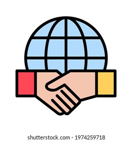 Agreement, handshake, partnership icon vector image. Can also be used for cyber security. Suitable for use on web apps, mobile apps and print media.