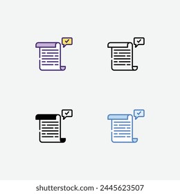 Agreement icon in 4 different style vector stock illustration.