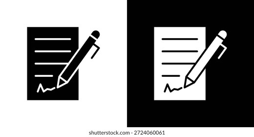 Icono de Acuerdo. Icono de diseño plano simple en blanco y negro