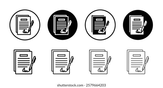 Agreement icon black and white vector sign