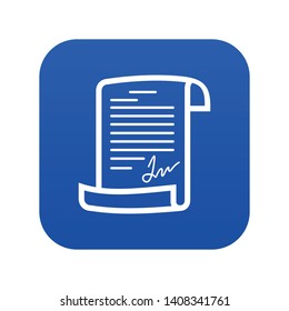 Agreement icon blue vector isolated on white background