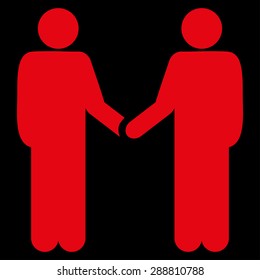 Agreement icon from Business Bicolor Set. This flat vector symbol uses red color, rounded angles, and isolated on a black background.