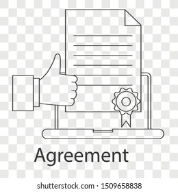 Agreement icon concept on transparency background. Business consult idea design. Line vector illustration use for your project. 
