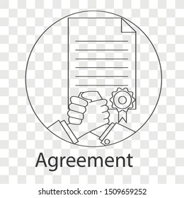 Agreement icon concept on transparency background. Business consult idea design. Line vector illustration use for your project. 