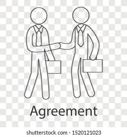 Agreement  icon concept on transparency background. Business creative idea design. Line vector illustration use for your project.
