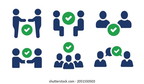 Agreement icon. Deal icon set vector isolated on white background.