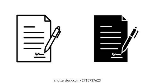 Coleção de design de ícone do contrato. Sinal e símbolo vetorial para designs de interface do usuário