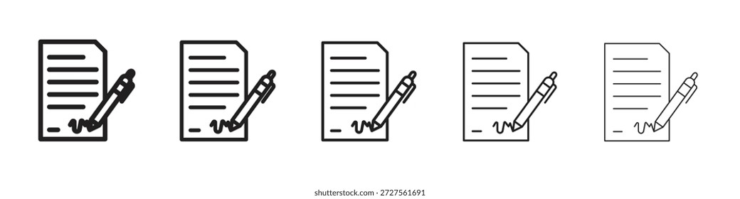 Diseño de icono de Acuerdo en estilo de trazo editable delgado para trabajo gráfico