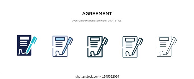 agreement icon in different style vector illustration. two colored and black agreement vector icons designed in filled, outline, line and stroke style can be used for web, mobile, ui