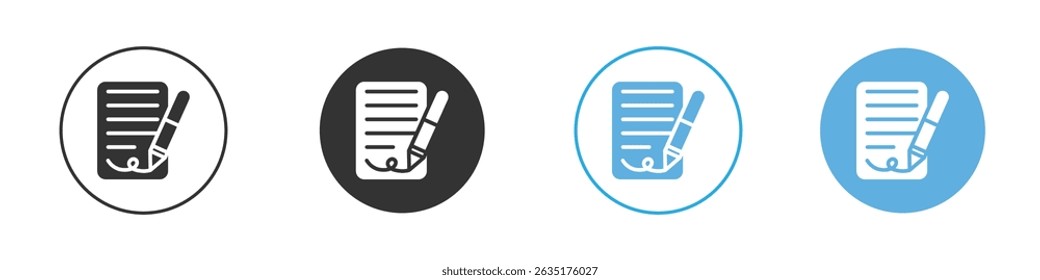 Agreement icon Editable flat style, illustration icons