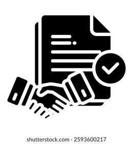 Agreement Icon in Glyph Style. Simple Vector Design. Simple Vector Glyph Icon