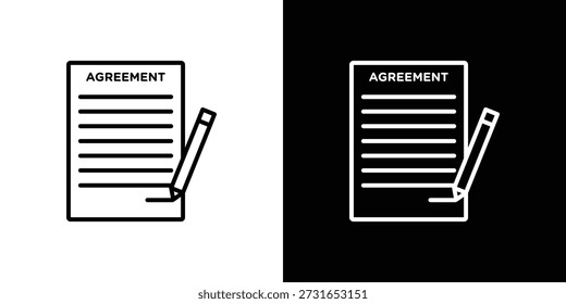 Gráfico de ícone de contrato, traçado editável. Adequado para design de site, logotipo, aplicativo, modelo e ui ux.