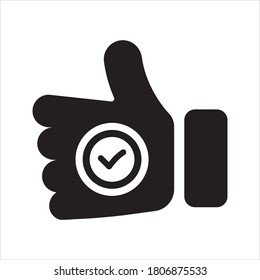 Agreement icon. Like with tick icon