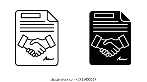 Icono de Acuerdo. Línea con trazo editable y plano para el Web