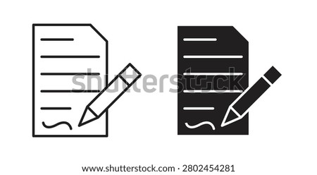 Agreement icon line and filled style suitable for web and mobile application