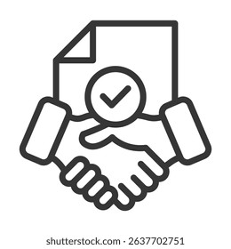 Agreement Icon Lineal Style Vector Illustration