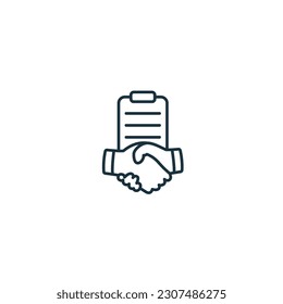 Agreement icon. Monochrome simple sign from collaboration collection. Agreement icon for logo, templates, web design and infographics.