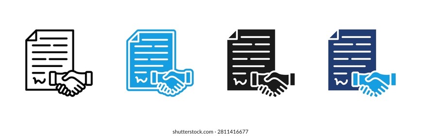 Agreement icon multiple style collection