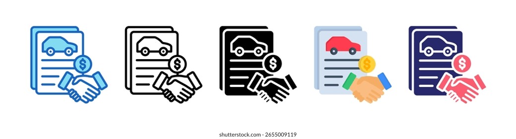Agreement Icon Multiple Style Set Collection.
