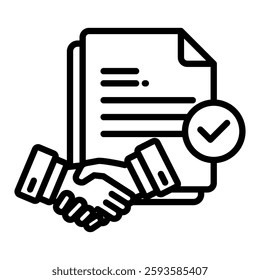 Agreement Icon in Outline Style. Simple Vector Design. Simple Vector Outline Icon