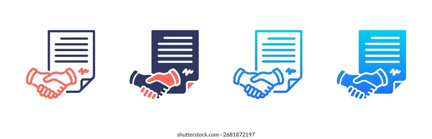 Pacote De Ícones Do Contrato Em Vários Estilos