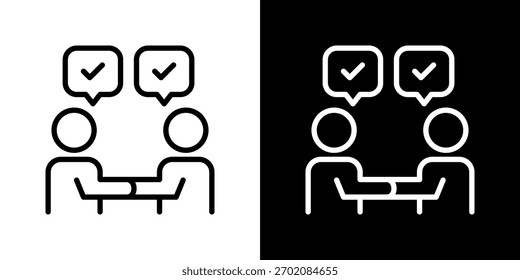 Agreement Icon Set. Clean Line Design With Light And Dark Versions For Versatile Use.