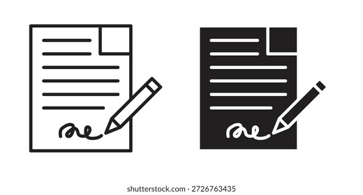 Conjunto de ícones de contrato. pacote de elementos da Web de logotipo mínimo.