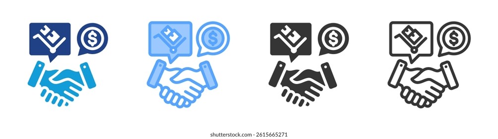 Agreement icon set multiple style collection