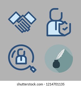 agreement icon set. vector set about insurance, quill, handshake and human resources icons set.