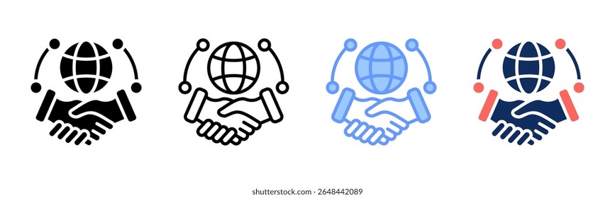 Agreement icon sheet multiple style collection