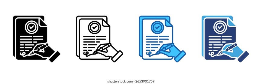 Agreement icon sheet multiple style collection