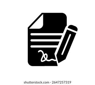 Agreement icon sign symbol design. Document with pencil icon vector design and illustration.
