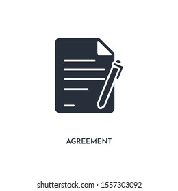 agreement icon. simple element illustration. isolated trendy filled agreement icon on white background. can be used for web, mobile, ui.