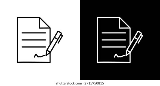 Icono de Acuerdo. Símbolo plano simple. Ilustración de pictograma de contorno negro perfecto