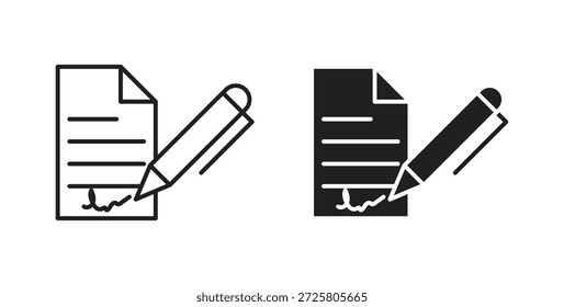 Símbolo de ícono de Acuerdo. Vector EPS 10. icono de línea y glifo