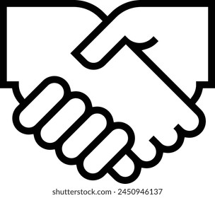 Icono de Acuerdo. Diseño de estilo lineal delgado aislado sobre fondo blanco
