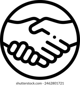 Icono de Acuerdo. Diseño De Estilo Lineal Delgado Aislado Sobre Fondo Blanco