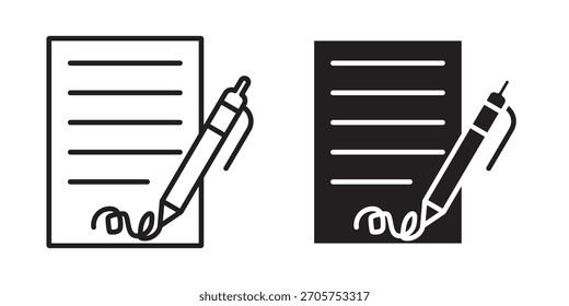 Ícone do contrato Elemento de design isolado do vetor. EPS10