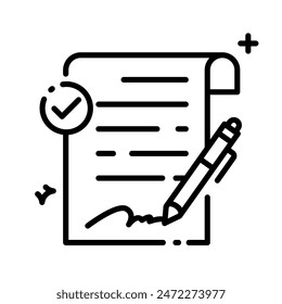 Agreement icon vector line illustration
