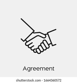 agreement icon vector. Linear style sign for mobile concept and web design. agreement symbol illustration. Pixel vector graphics - Vector.