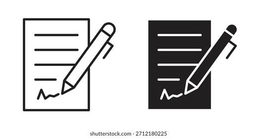 Ícone de contrato no vetor. Tipo de logotipo