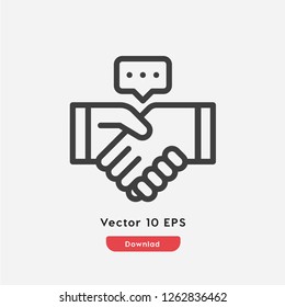 Agreement  icon vector. Agreement symbol. Linear style sign for mobile concept and web design. Agreement  symbol illustration. Pixel vector graphics - Vector.