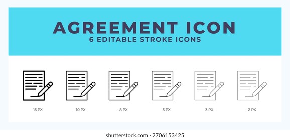 Vector de icono de Acuerdo para el Web. Y App móvil. Icono de contorno de trazo editable.